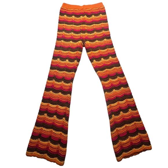 Y2K Cotton On Crochet Flared Pants Size Small - Picture 2 of 4